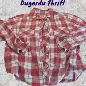 Woman's Medium Aerie Flannel Super Soft Red and White 100% Cotton